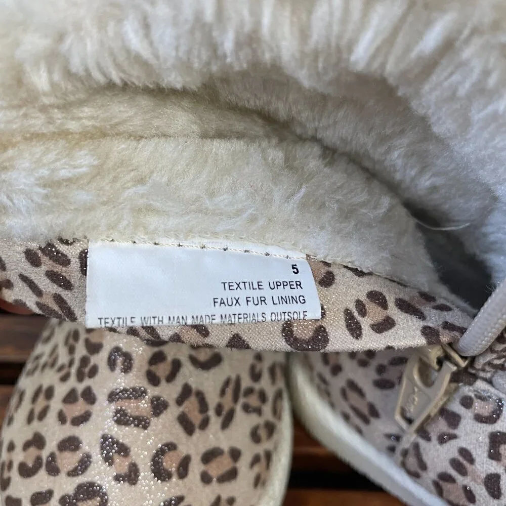 Cherokee Leopard Print Shearling Lined Boots
